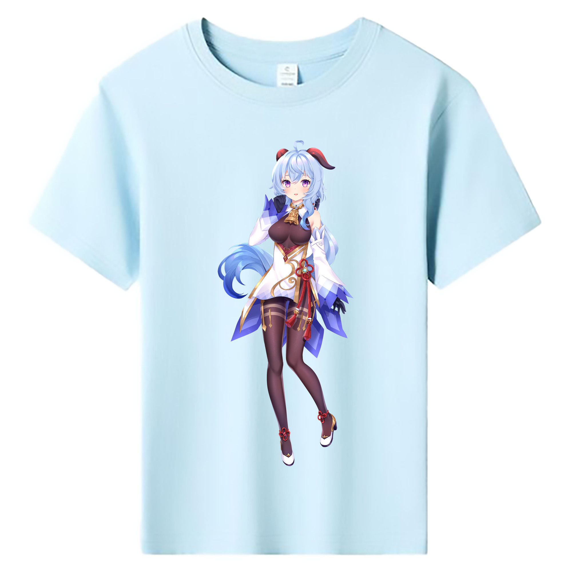 げんし神 甘雨 かんう genshin Ganyu 綿100％キッズTシャツ（フロントプリント）